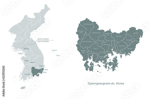 korea map. busan map of korea. gyeongsang namdo. south gyeongsang do map. 