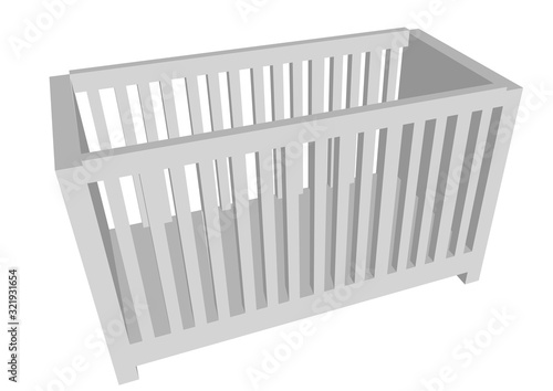 crib isolated on white