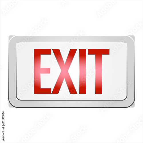Exit Emergency Exit Sign Signage Vector Icon Illustration
