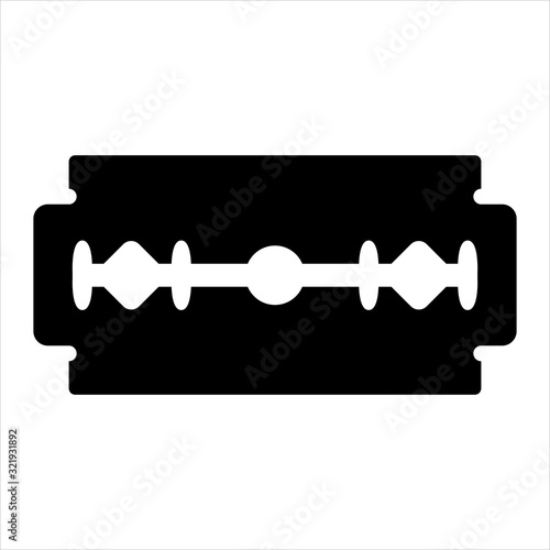 Two Sided Safety Razor Blade Shaving Vector Illustration Icon