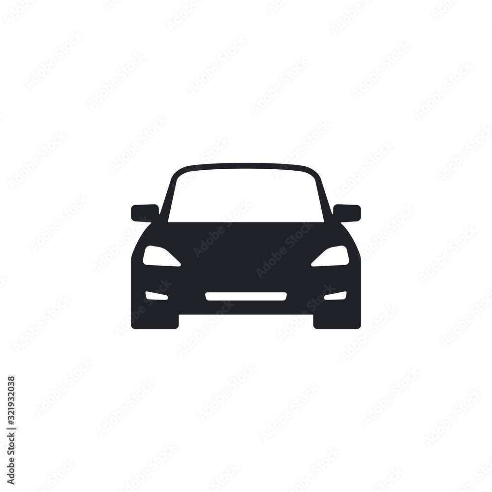 Car icon, vector simple isolated transport illustration. Front view Car icon, vector simple isolated transport illustration. Front view