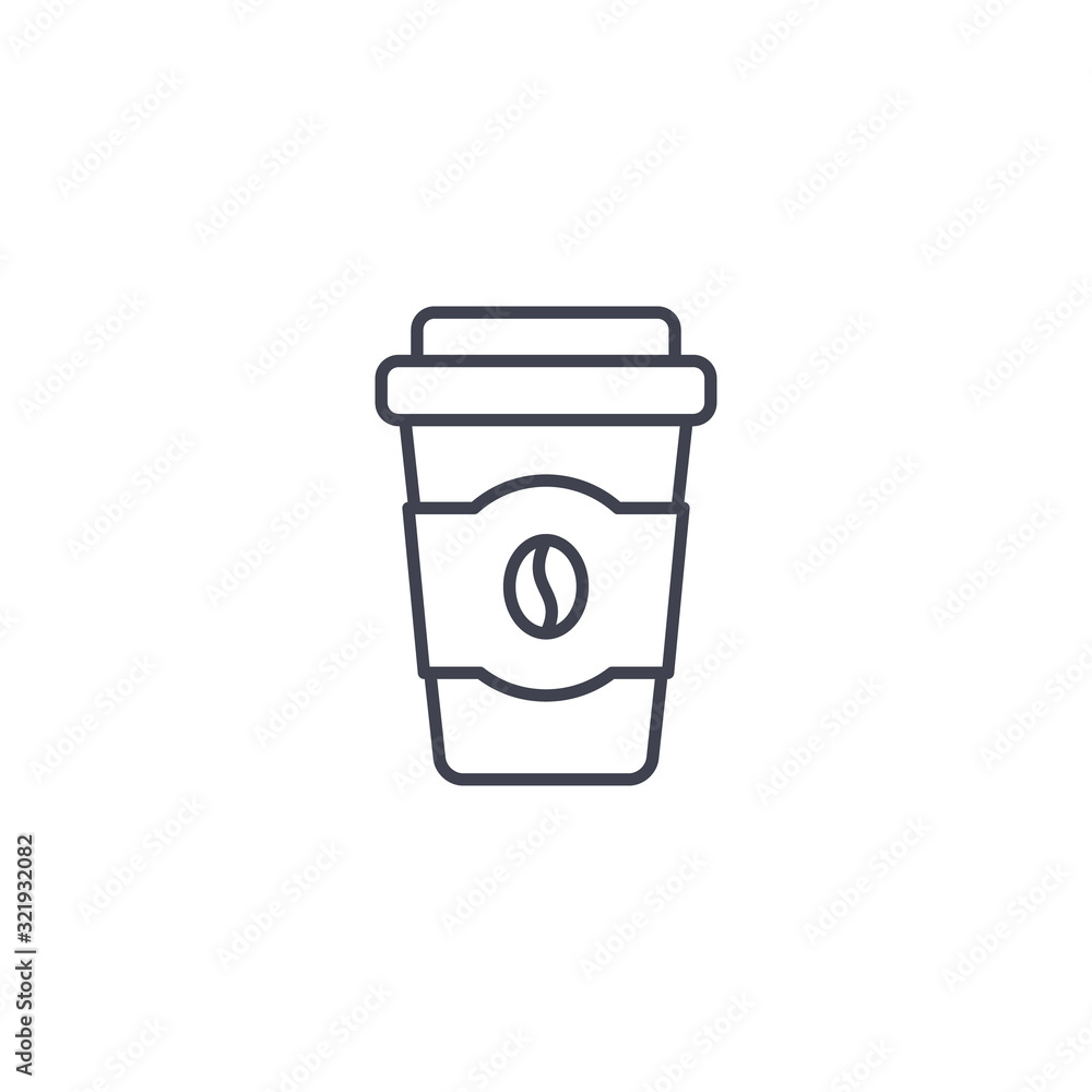 Coffee cup icon, vector line simple illustration Coffee cup icon, vector line simple illustration