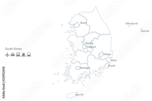korea city map. daejeon, sejong map. chongcheong-do map. 