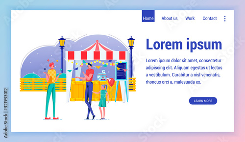 Urban Bazaar Flat Vector Landing Page Template