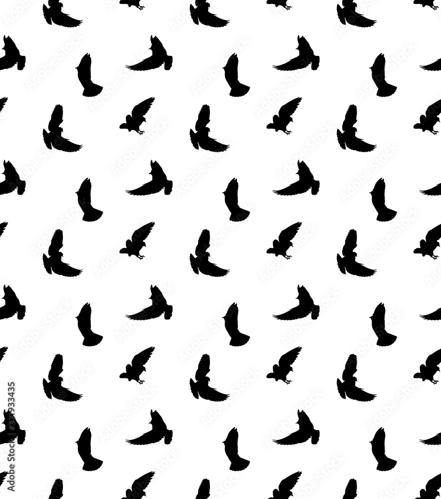 dove  background Seamless. Pigeon background vector black