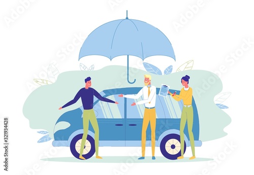 Man Signs Car Insurance Contract with Company.