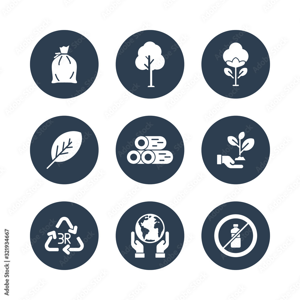 Go Green Ecology Circle Filled Icon Set Vector Go Green Ecology Circle Filled Icon Set Vector