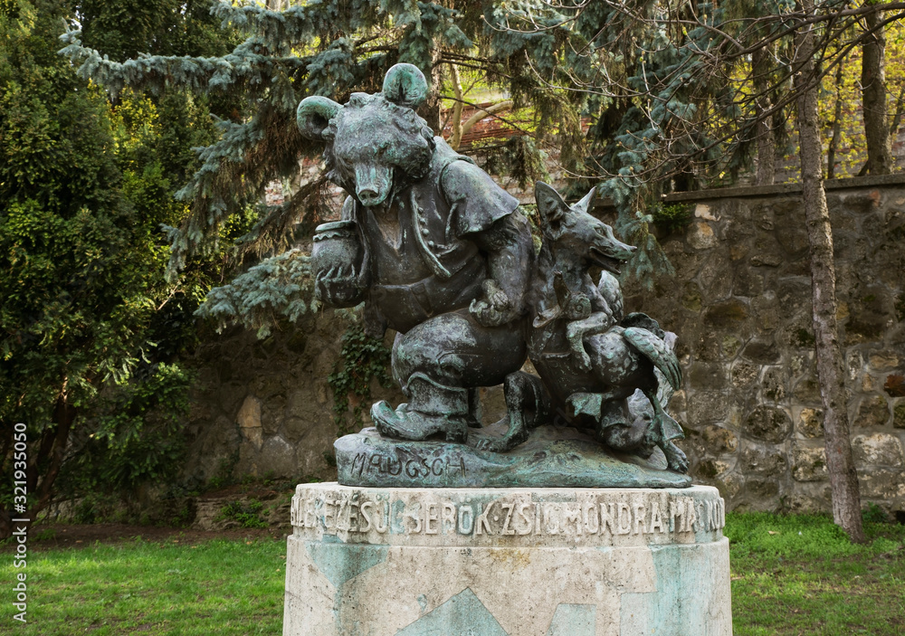 Monument of poetry of Sebok Zsigmond in Budapest. Hungary