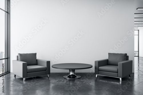 Quadro su tela Cozy waiting room with two chairs