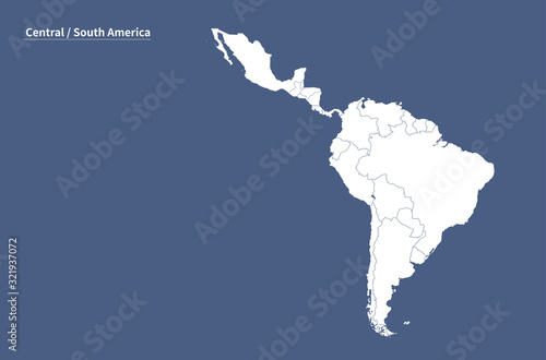 vector map of south america. latin america countries map.