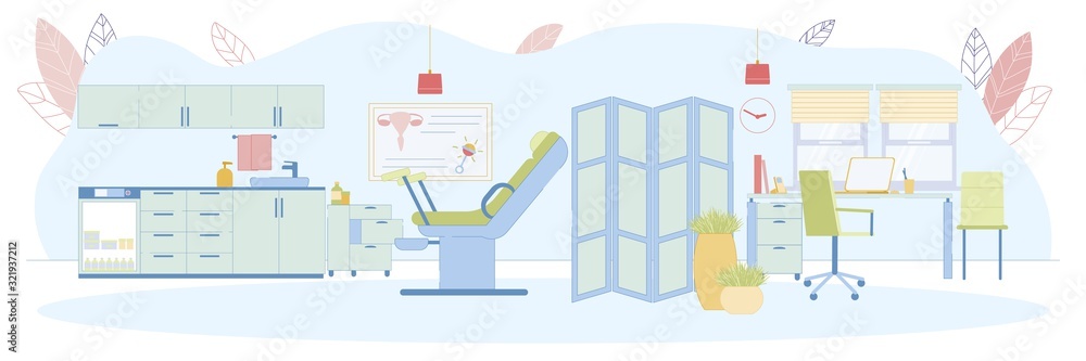 Gynecologist Office - Interior and Furnishing. Gynecologist Office - Interior and Furnishing.