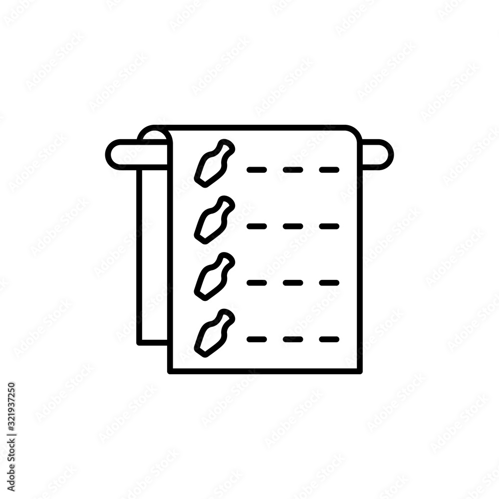 Towel bowling pins icon. Simple line, outline vector elements of prize icons for ui and ux, website or mobile application Towel bowling pins icon. Simple line, outline vector elements of prize icons for ui and ux, website or mobile application