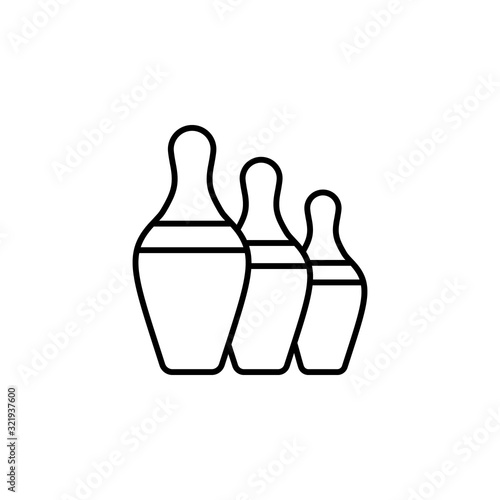Bowling pins order icon. Simple line, outline vector elements of prize icons for ui and ux, website or mobile application