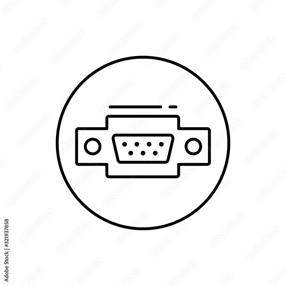 Vga, connector icon. Simple line, outline vector elements of connectors and cables icons for ui and ux, website or mobile application Vga, connector icon. Simple line, outline vector elements of connectors and cables icons for ui and ux, website or mobile application