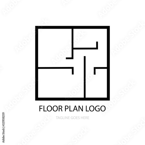 floor plan logo vector