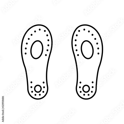 Foot insoles shoes icon. Simple line outline vector orthopedics icons for ui and ux website or mobile application
