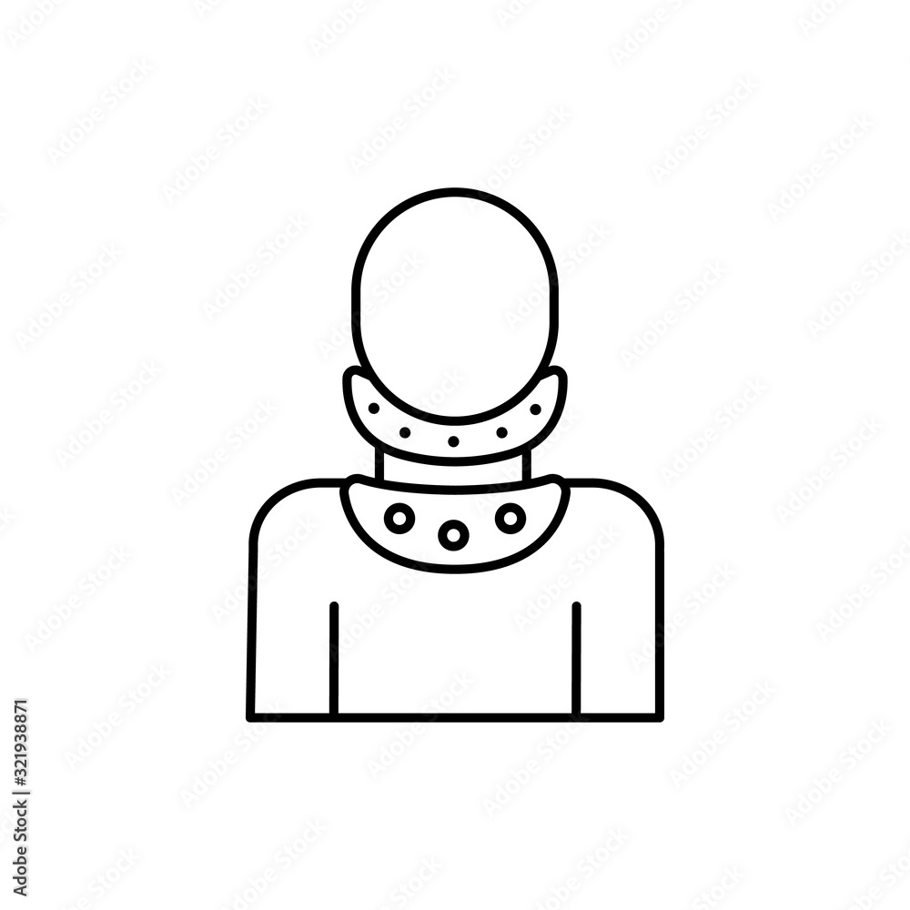 Cervical collar neck icon. Simple line outline vector orthopedics icons for ui and ux website or mobile application Cervical collar neck icon. Simple line outline vector orthopedics icons for ui and ux website or mobile application