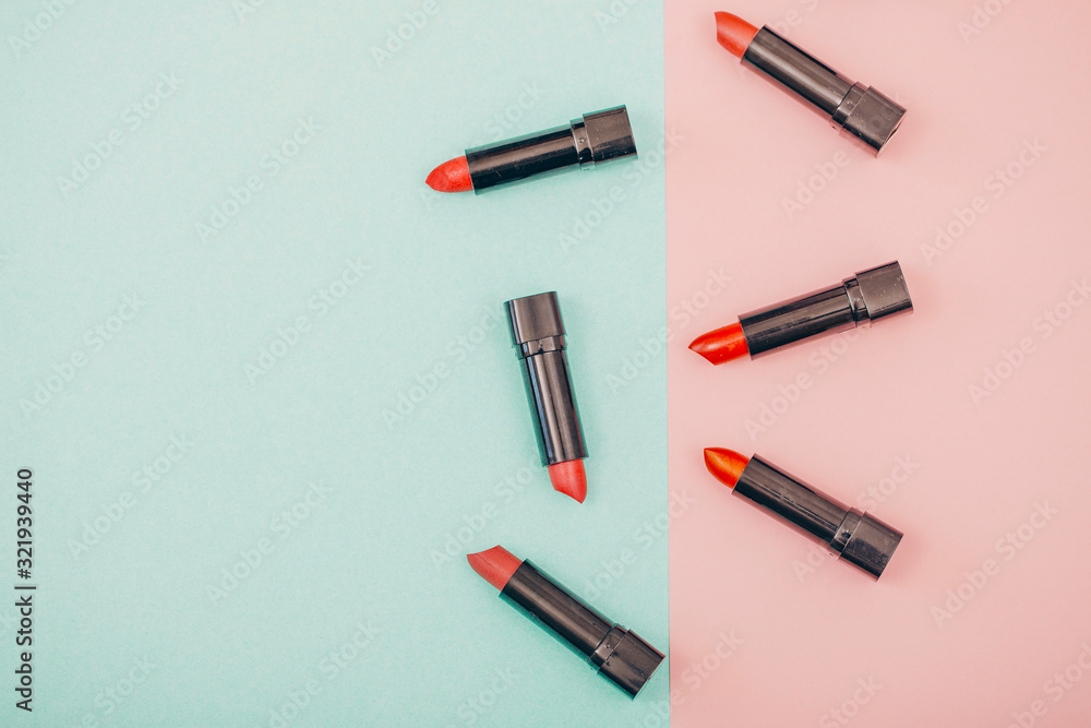 set of lipsticks isolated on white set of lipsticks isolated on white
