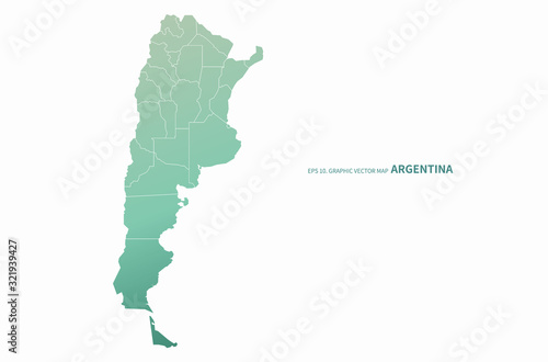 graphic vector map of argentina. south america country map.