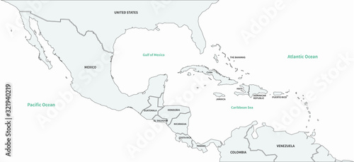graphic vector of caribbean countries  map. central america map. 