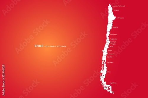graphic vector of chile map...