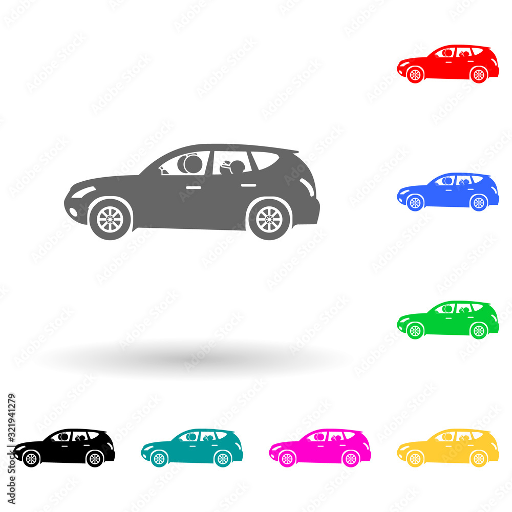 family in the car multi color style icon. Simple glyph, flat vector of family icons for ui and ux, website or mobile application family in the car multi color style icon. Simple glyph, flat vector of family icons for ui and ux, website or mobile application