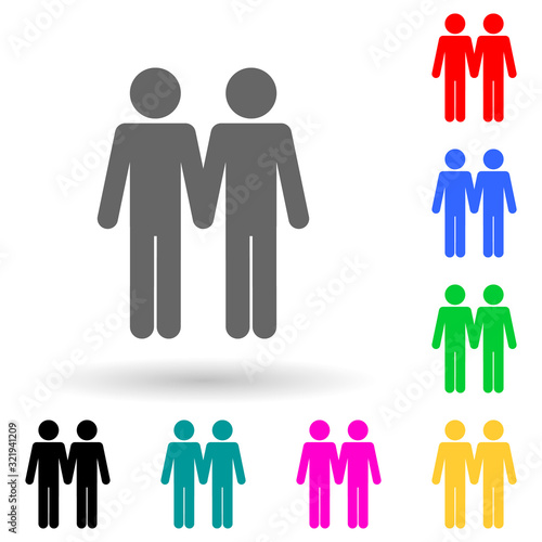 homosexual family multi color style icon. Simple glyph, flat vector of family icons for ui and ux, website or mobile application