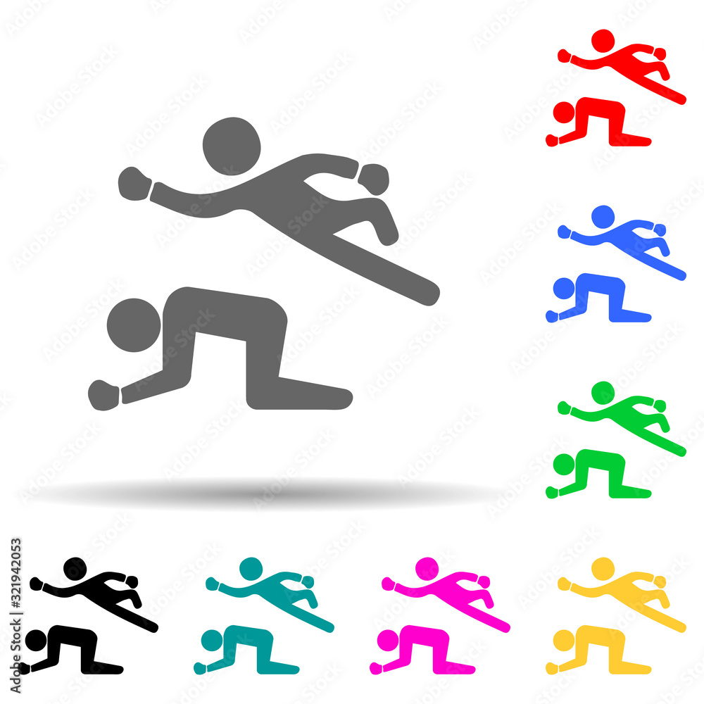fight in wrestling multi color style icon. Simple glyph, flat vector of fight icons for ui and ux, website or mobile application fight in wrestling multi color style icon. Simple glyph, flat vector of fight icons for ui and ux, website or mobile application
