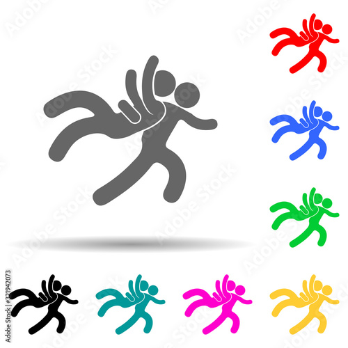 reception in judo multi color style icon. Simple glyph, flat vector of fight icons for ui and ux, website or mobile application