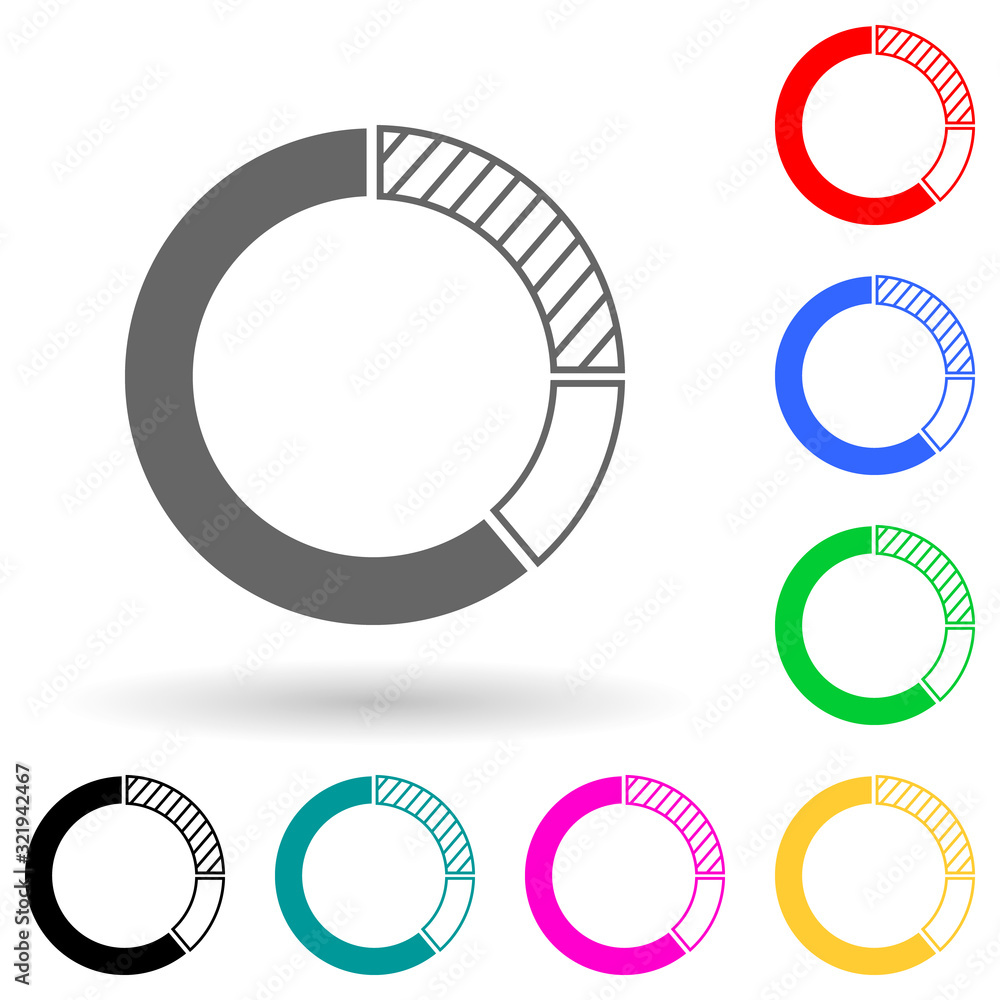 circle diagram multi color style icon. Simple glyph, flat vector of finance icons for ui and ux, website or mobile application circle diagram multi color style icon. Simple glyph, flat vector of finance icons for ui and ux, website or mobile application