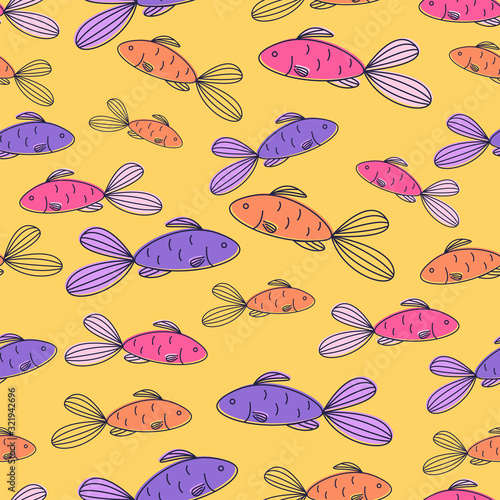 fish Patterns Background Vector Illustration Template Design