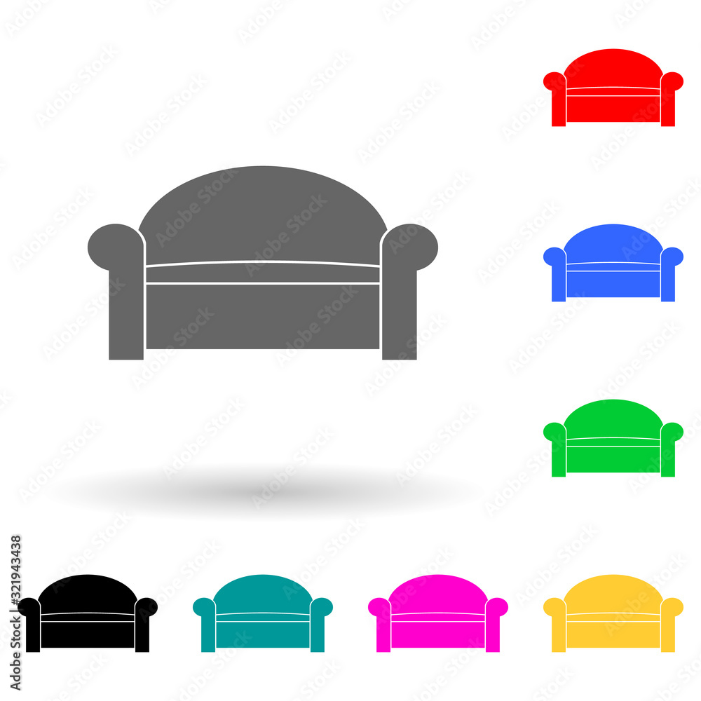 sofa multi color style icon. Simple glyph, flat vector of furniture icons for ui and ux, website or mobile application sofa multi color style icon. Simple glyph, flat vector of furniture icons for ui and ux, website or mobile application