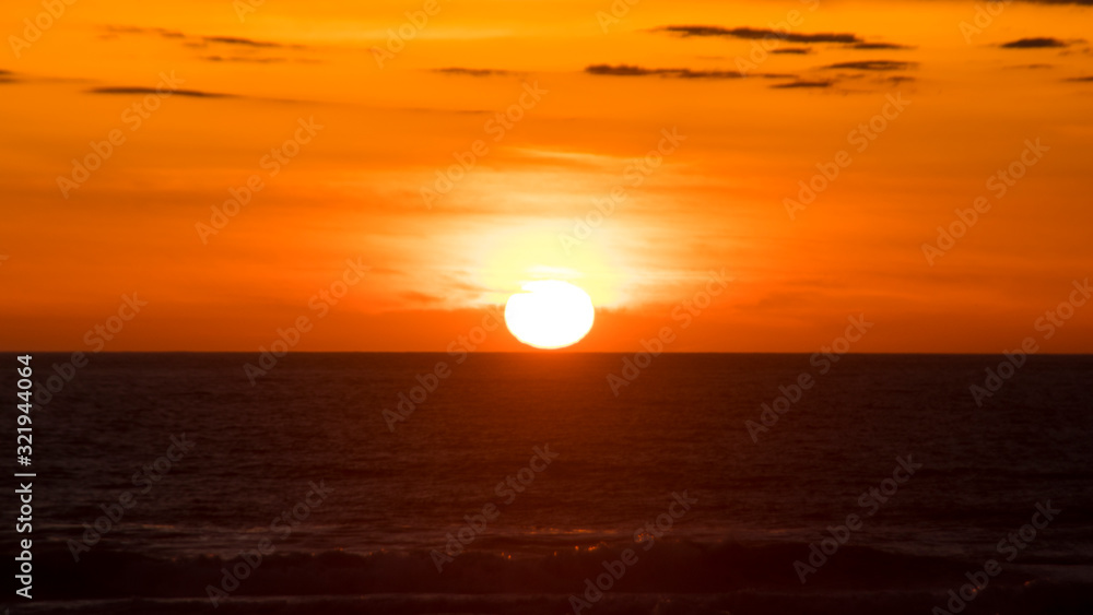 sunset over the atalantic ocean in portugal