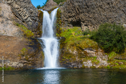 Gjarfoss waterfall in Gjain in south Iceland