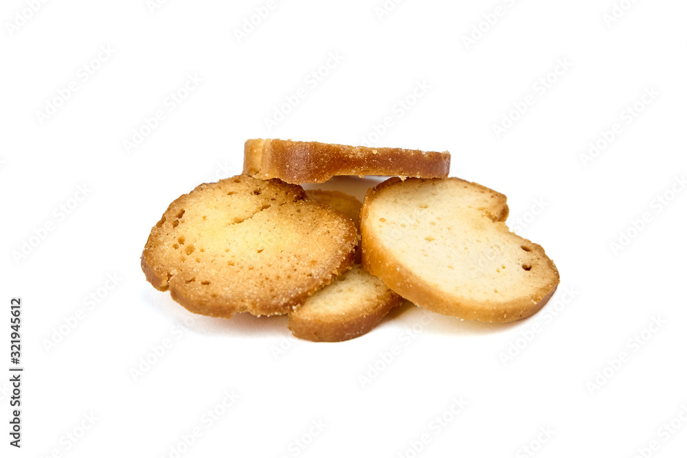 Bruschette chips, sliced grilled bread, beer snack Bruschette chips, sliced grilled bread, beer snack