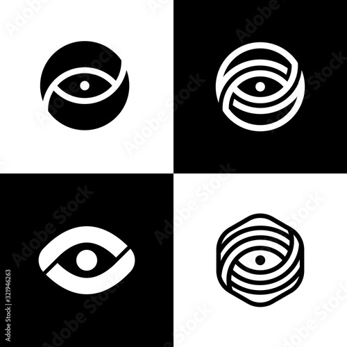 Set of vision eye logo icons. Optic logo collection.