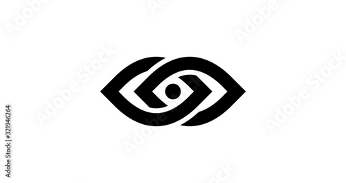 Abstract eye logo design. Vision icon vector sign.