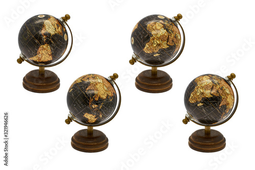Planet earth globe, map of the earth's surface, North America and South America, Australia, Europe, Africa and Asia . Continents and oceans.
