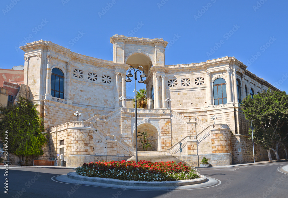 The Bastione Saint Remy in the city of Cagliari
