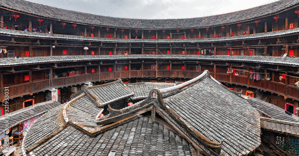Fototapeta premium Earth buildings in Zhangzhou City, Fujian Province, China