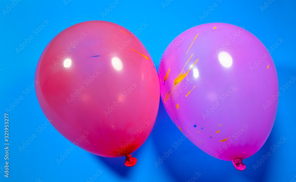 colorful balloon isolated on a blue background