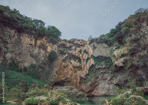 beautiful waterfalls paintings,Waterfall in the (EL SALTO-EL MECO) san luis potosi Mexicopotosi Mexico photo