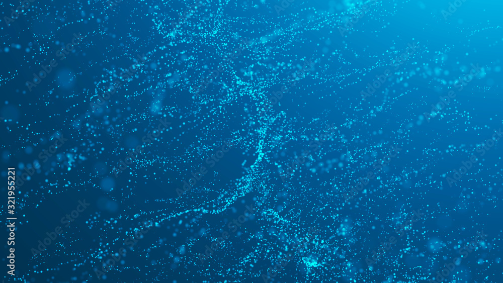 Wave 3d. Wave of particles. Abstract Blue Geometric Background. Big data visualization. Data technology abstract futuristic illustration. 3d rendering. Wave 3d. Wave of particles. Abstract Blue Geometric Background. Big data visualization. Data technology abstract futuristic illustration. 3d rendering.