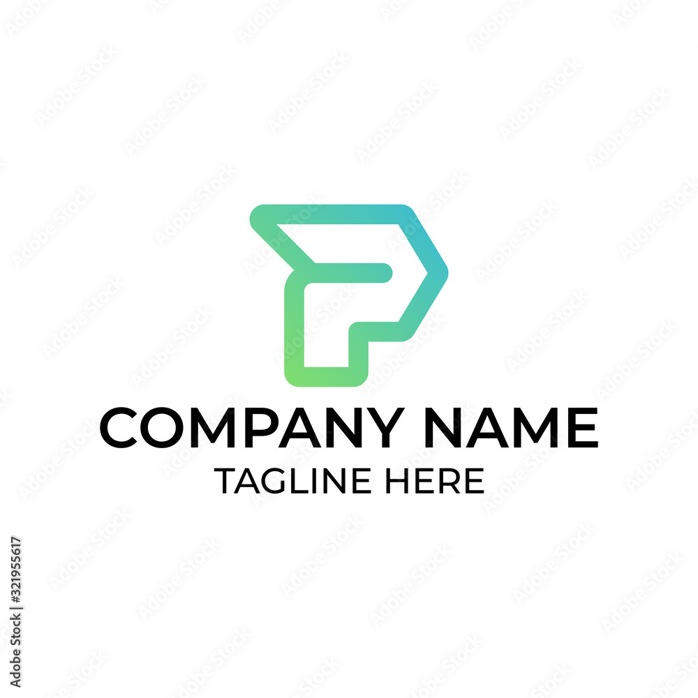 Modern and simple logo design for letter P Modern and simple logo design for letter P