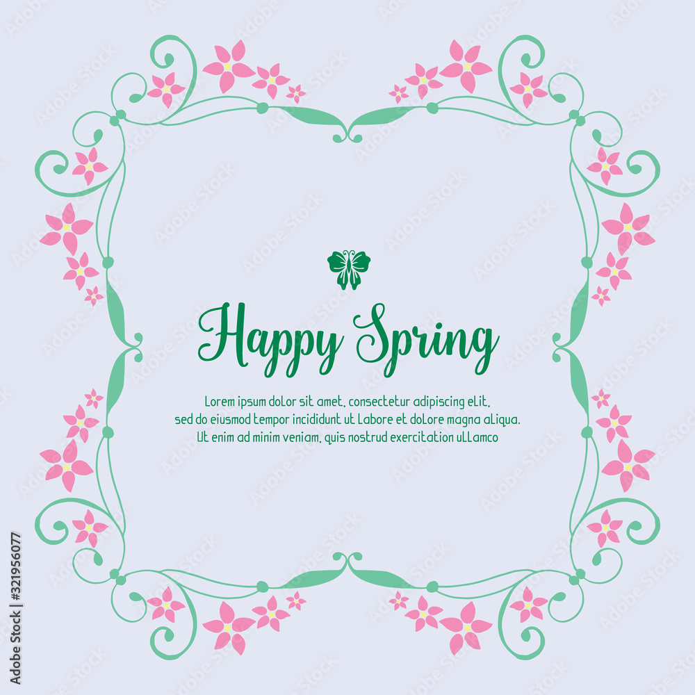 Unique Pattern of leaf and floral frame, for happy spring poster design. Vector Unique Pattern of leaf and floral frame, for happy spring poster design. Vector