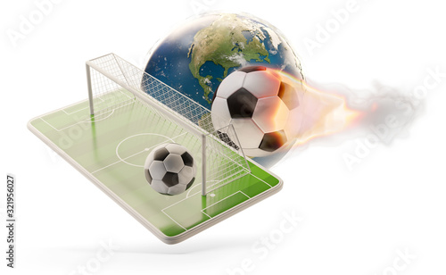soccer ball phone world and...