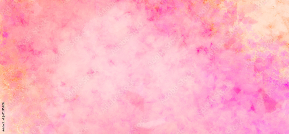 Pink and yellow background in pretty painted texture design, abstract spring or Easter background design