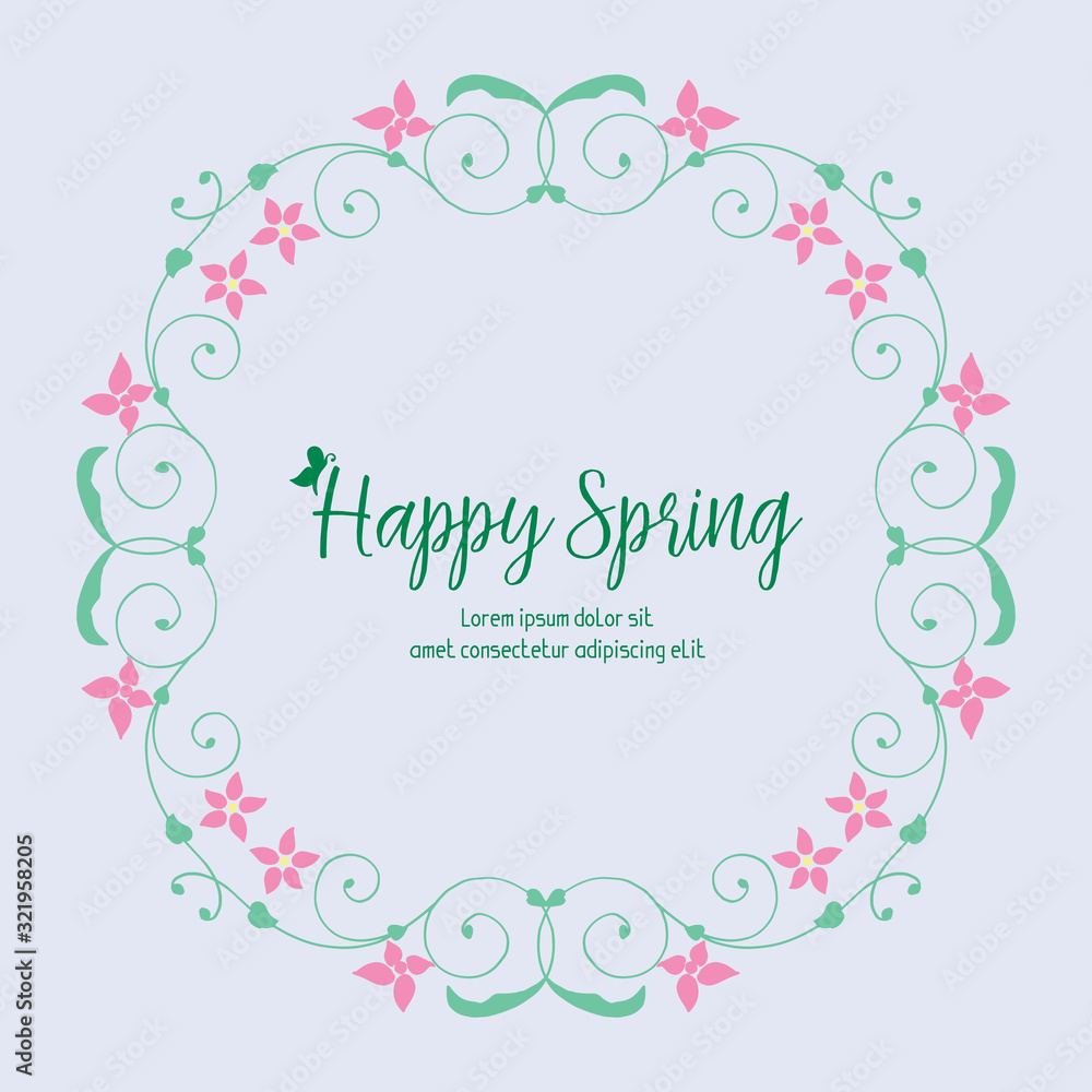 Seamless pattern of leaf and flower frame, for happy spring invitation card design. Vector Seamless pattern of leaf and flower frame, for happy spring invitation card design. Vector