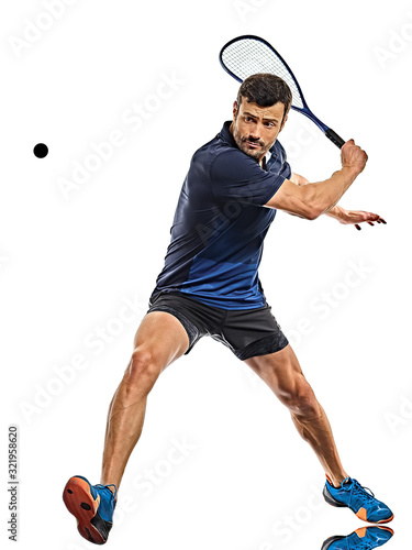 squash player man isolated white background photo
