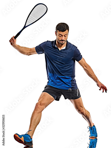 squash player man isolated white background © snaptitude